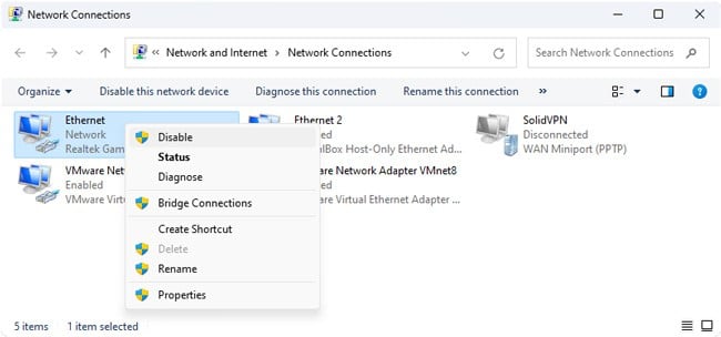 disable-network-adapter