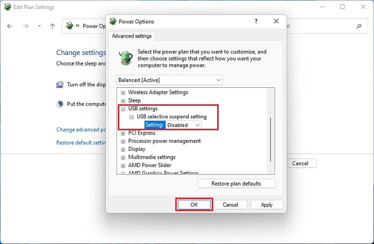 disable usb selective suspend setting