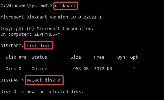 diskpart