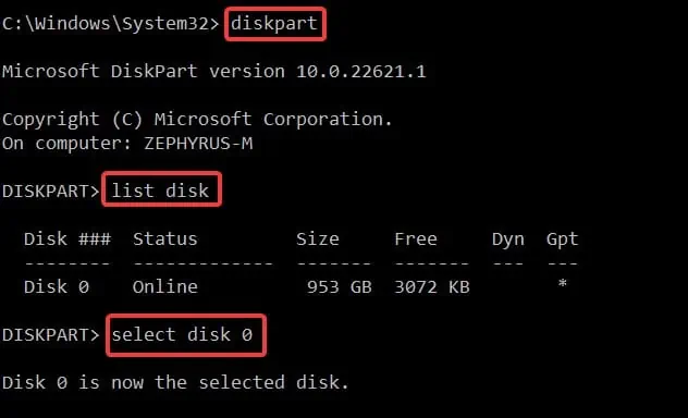 diskpart