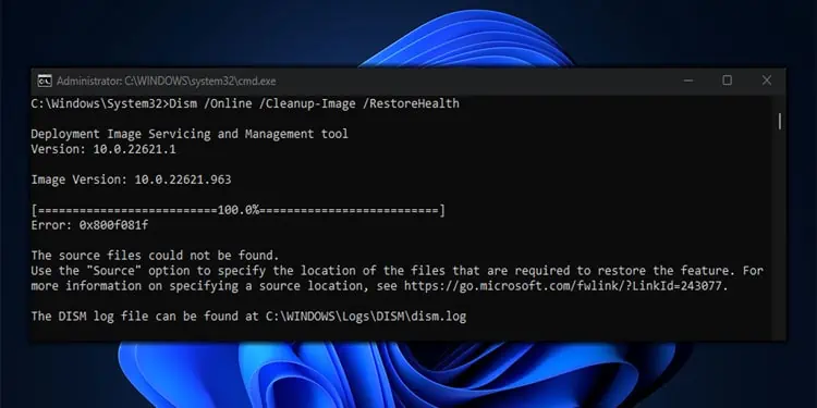Fix: DISM 0x800f081f Error Code in Windows