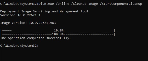 dism cleanup component dism error