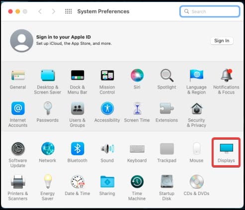 display preferences