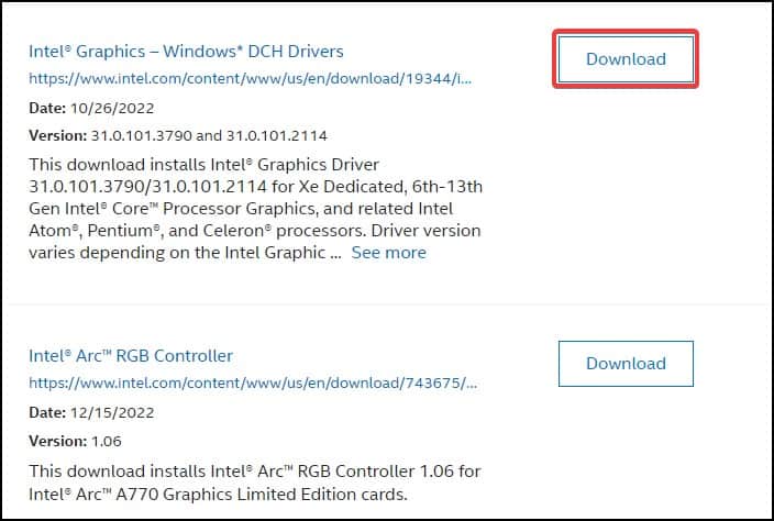 download intel graphics