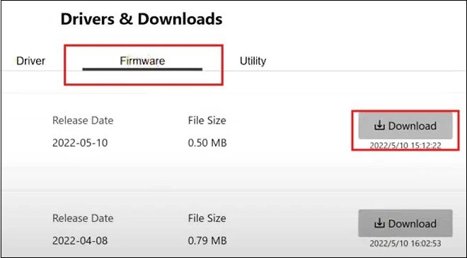 download monitor firmware and udpate it