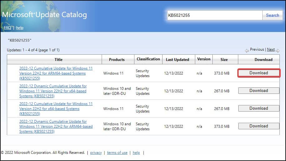 download ms update