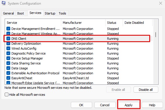 enable dns client dns probe error