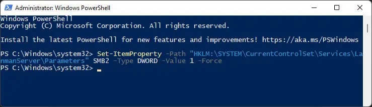 enable-smb-v2-powershell-set-itemproperty
