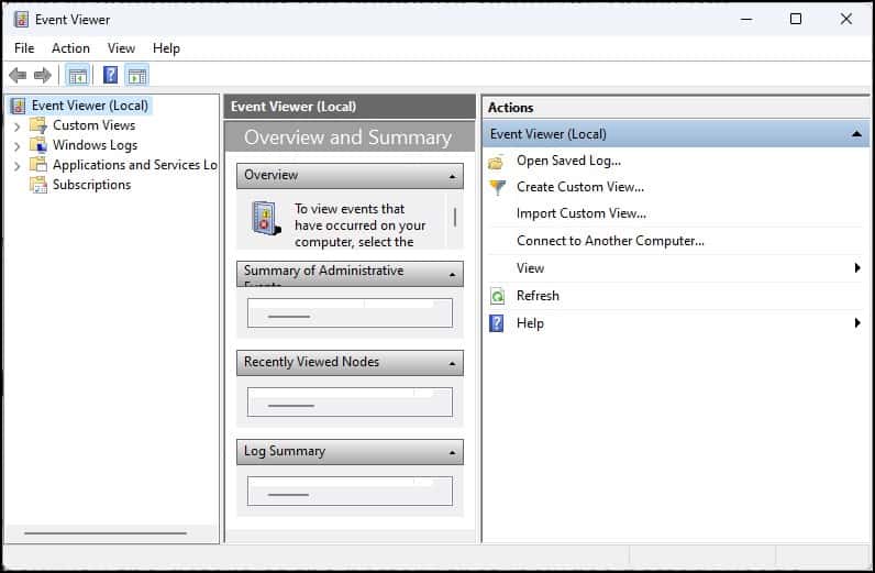 event viewer