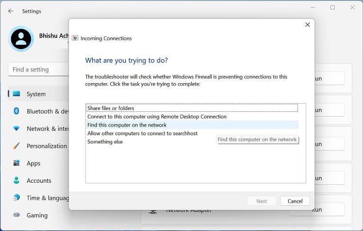 find this computer on the network