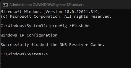 flush dns dns probe error