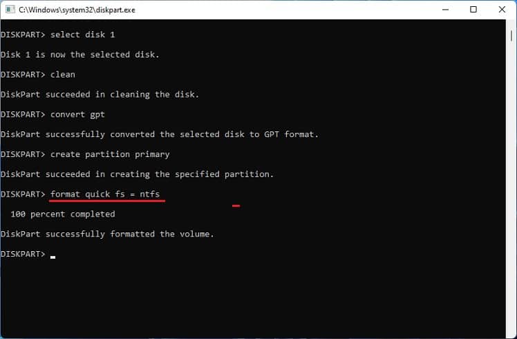 format in ntfs