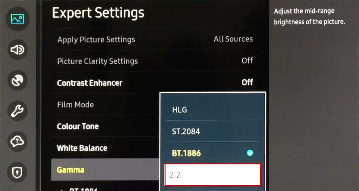 gamma-settings