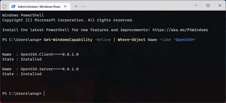 get-windows-capability-openssh