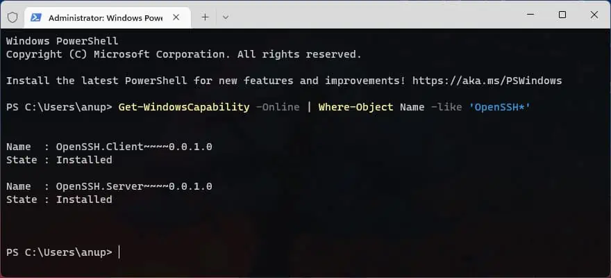 get-windows-capability-openssh