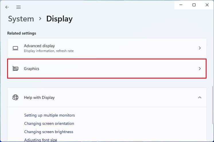 graphics settings