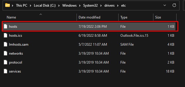 host file location dns probe error