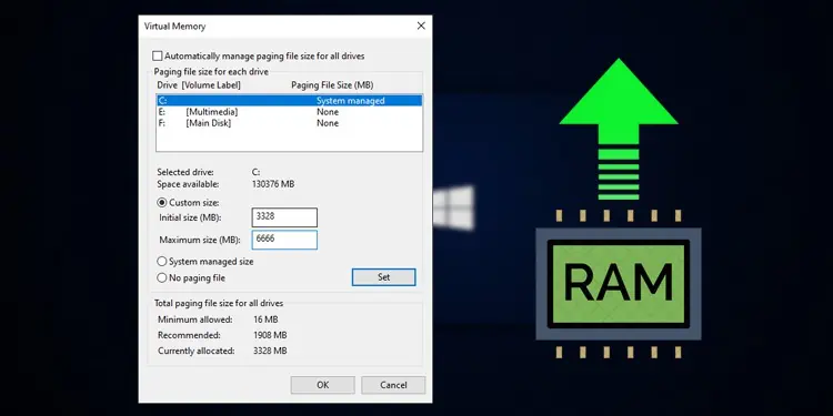 How to Increase Virtual Memory Size on Windows