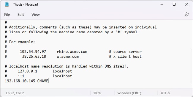 include-CNAME-record-in-hosts-file