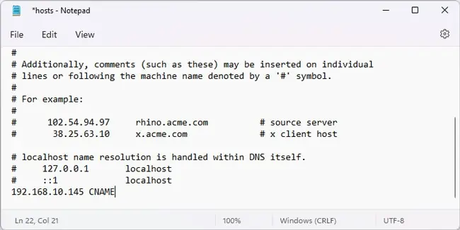 How to Fix Printer Error 0x00000709 on Windows 19 include-CNAME-record-in-hosts-file
