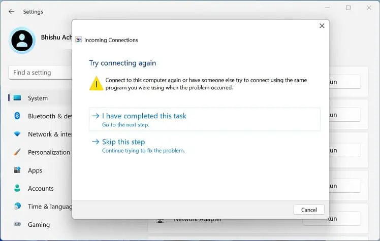 8 Possible Ways to Fix “No Internet, Secured” Error 29 incoming-connections-troubleshooter