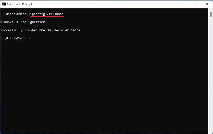 ipconfig flushdns