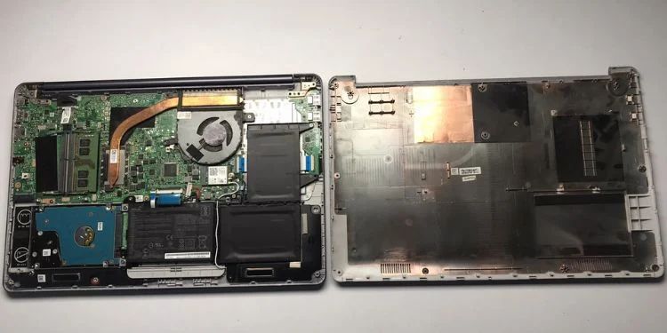 laptop bottom casing removal