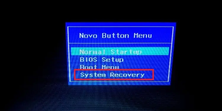 choose system recovery
