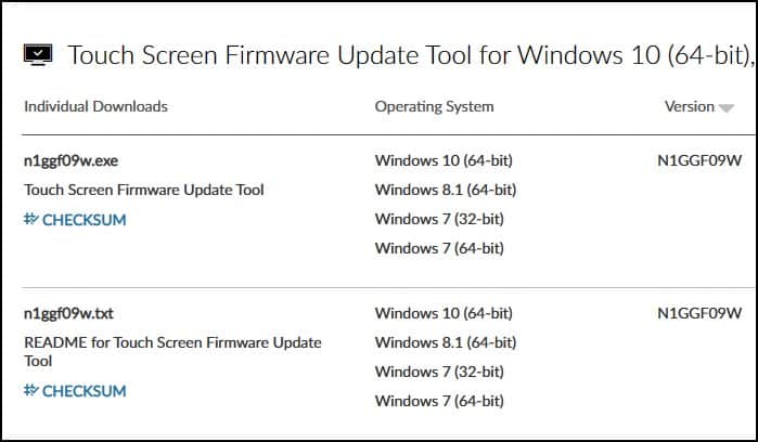 Lenovo touch firmware download