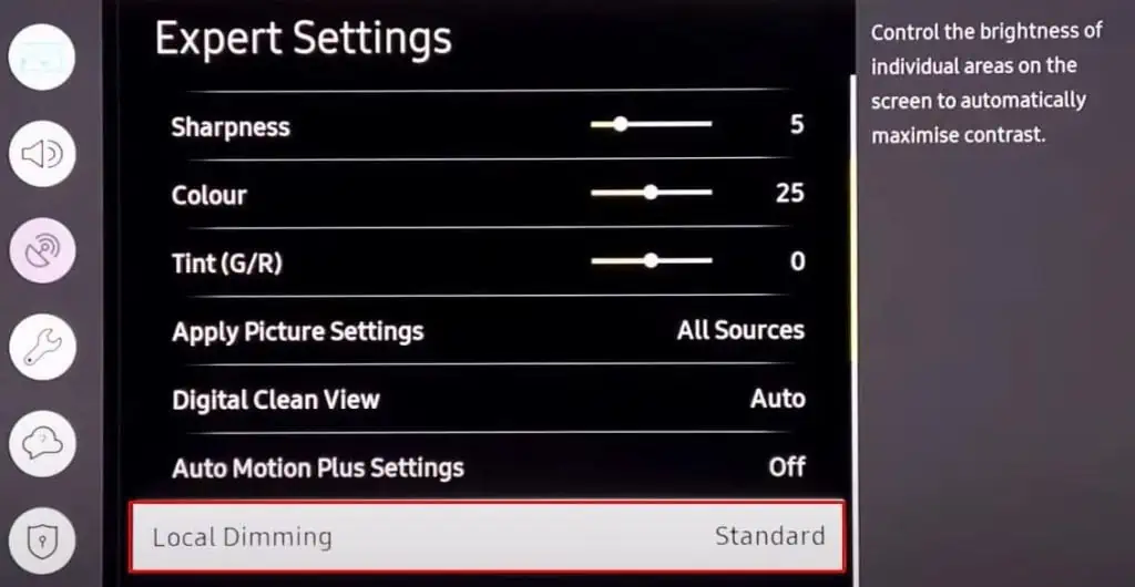 How to Fix a TV Picture That is Too Dark Screen on Full Brightness? 13 local-dimming-1024x530