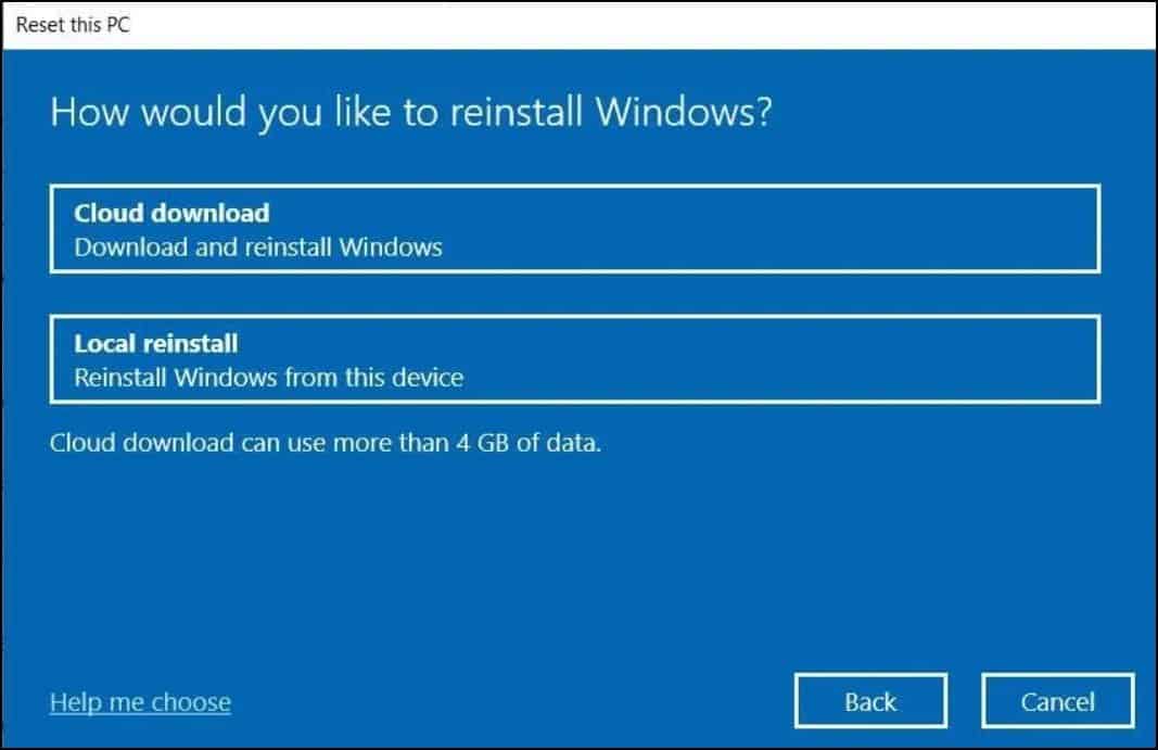 local reinstall