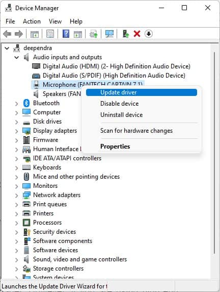 microphone update driver