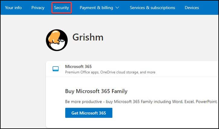 microsoft account security