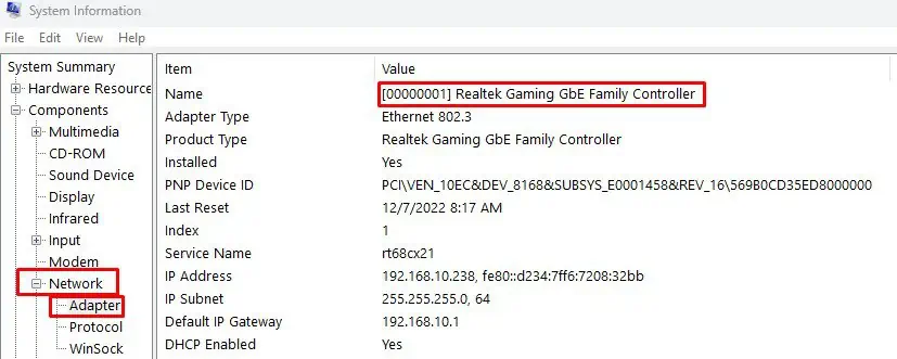 msinfo-network-adapter-driver