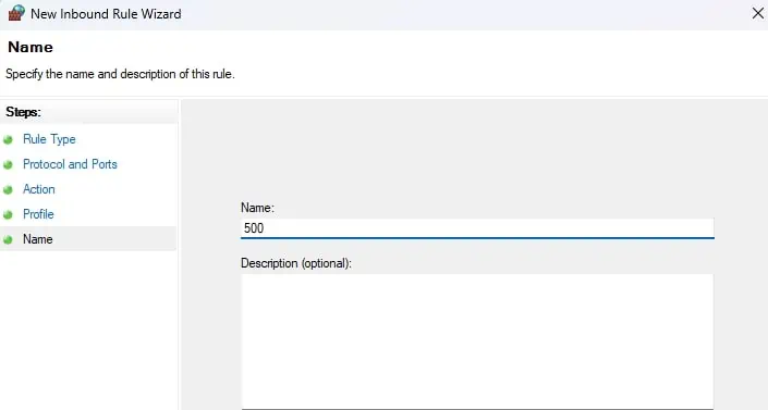 Fix: The L2TP Connection Attempt Failed Because the Security Layer Encountered a Processing Error 23 name-port