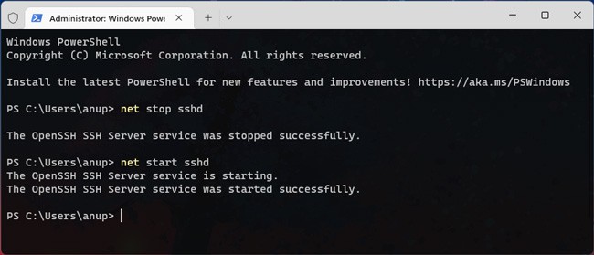 net-stop-sshd-net-start-sshd