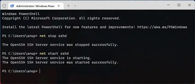 net-stop-sshd-net-start-sshd