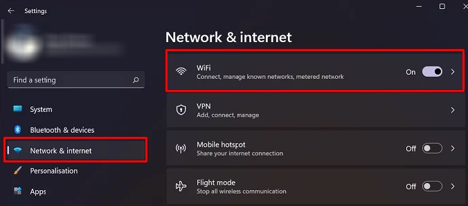 netword and internet check wi-fi