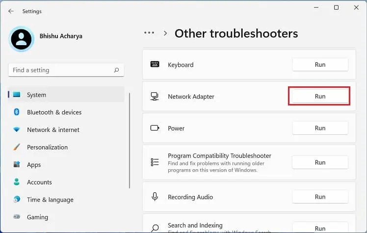 8 Possible Ways to Fix “No Internet, Secured” Error 30 network-adapter-run-troubleshooter