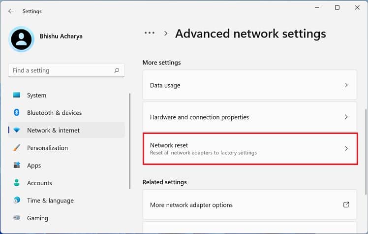 network reset