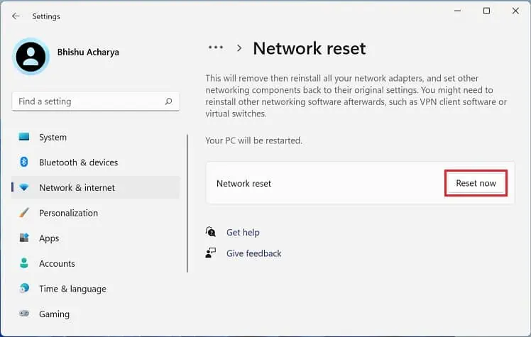 8 Possible Ways to Fix “No Internet, Secured” Error 13 network-reset-now