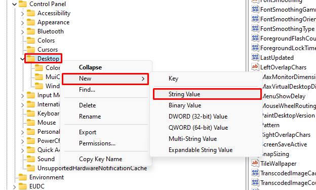 new-string-value-for-desktop