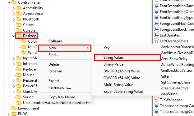 new-string-value-for-desktop