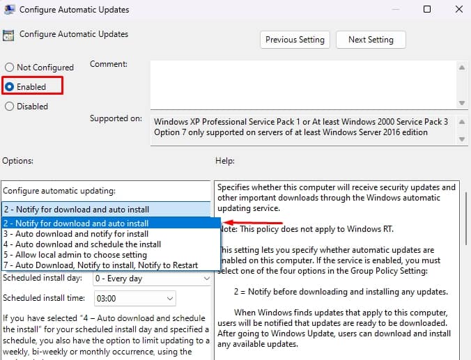notify for download and auto install