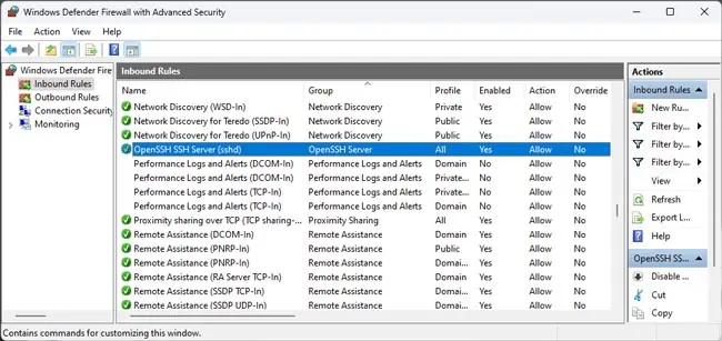 openssh-windows-firewall-rule