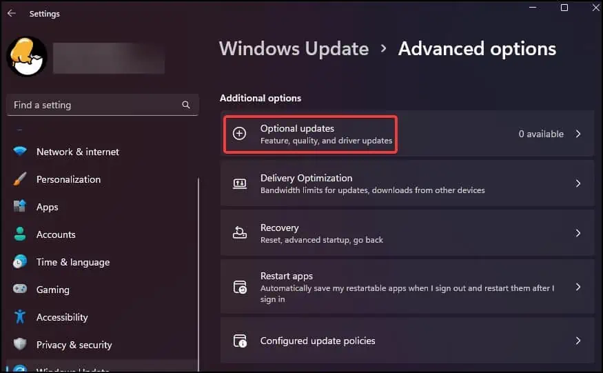 Fix: This Computer Does Not Meet the Minimum Requirements for Installing the Software 14 optional-updates-1