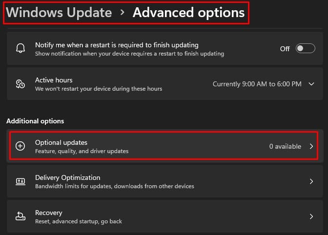 optional updates