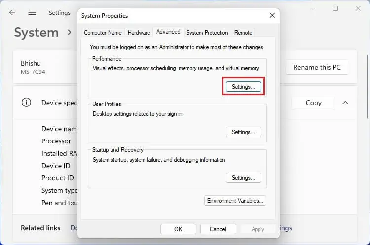 12 Ways to Fix "Client Server Runtime Process High GPU" Issue 16 performance-settings-button