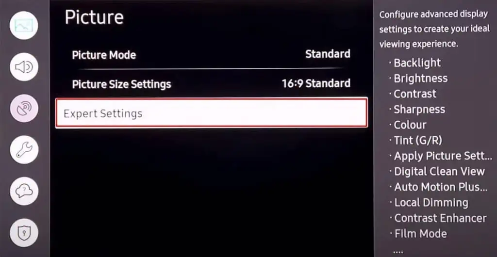 How to Fix a TV Picture That is Too Dark Screen on Full Brightness? 17 picture-expert-settings-1-1024x530