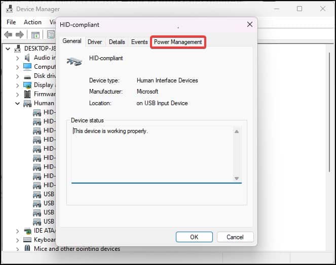 power management settings